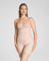 SPANXsupersculpt® Transform Open-Bust Mid-Thigh Bodysuit | Champagne Beige