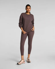 SPANX® BoostUp Cotton Fleece Crewneck Tunic | Dark Cacao