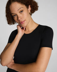 SPANXsmooth® Jersey Crewneck Short Sleeve Midi Dress | Classic Black