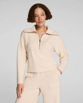 SPANX AirEssentials® French Rib Half Zip | Toasted Coconut