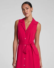 SPANX® CarryOn Belted Midi Shirt Dress | Fuchsia