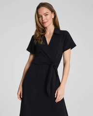 SPANX AirEssentials® Collared Tie-Waist Midi Dress | Very Black