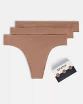 SPANXsmooth® Fit-To-You Supima® Cotton Thong 3-Pack | Cafe Au Lait
