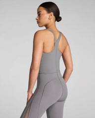 SPANX® BodyLine High Neck Cropped Tank with FlexForm Cups | Anthracite