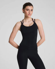 SPANX® BoostUp Scoop Neck Shelf Tank with StayCool Tech | Very Black