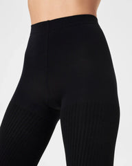 SPANXshape® Rib Knit Shorty Tights | Very Black