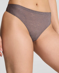 SPANXsupersmooth® Day to Date Night Lace Thong | Granite
