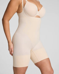 SPANXsculpt® GoFigure Open-Bust Mid-Thigh Bodysuit | Toasted Coconut