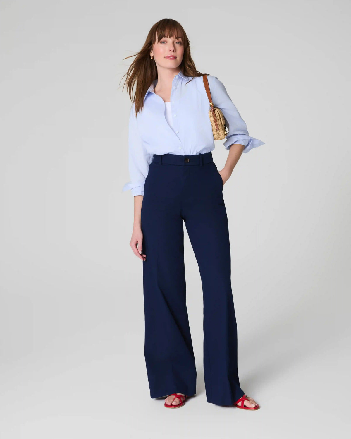 SPANXsupersmooth® Stretch Twill Wide Leg Pant | Timeless Navy
