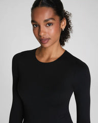 SPANXsmooth® Jersey Crewneck Long Sleeve Top | Classic Black