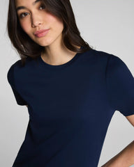 SPANX® Lightweight Cotton Crewneck Tee | Timeless Navy