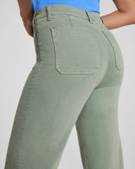 SPANXshape® Authentic 360 Easy Flare Jeans with Patch Pockets | Sage Brush