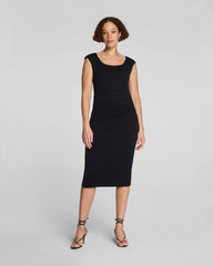 SPANXsmooth® Jersey Scoop Neck Ruched Midi Dress | Classic Black