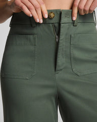 SPANXsupersmooth® Stretch Twill Wide Leg Pant with Patch Pockets | Eucalyptus