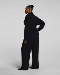 SPANX AirEssentials® French Rib Wide Leg Pant | Very Black