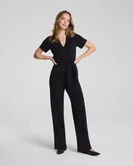 SPANX AirEssentials® Collared Tie-Waist Jumpsuit | Very Black
