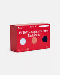 SPANXsmooth® Fit-To-You Supima® Cotton Thong 3-Pack Box | Summit/Clay/Timeless Navy