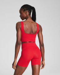 SPANX® BoostUp Cropped Square Neck Shelf Tank | SPANX® Red