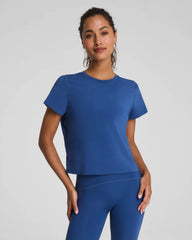 SPANX® BoostUp Crewneck Tee with StayCool Tech | Faded Indigo