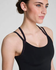 SPANX® BoostUp Scoop Neck Shelf Tank with StayCool Tech | Very Black